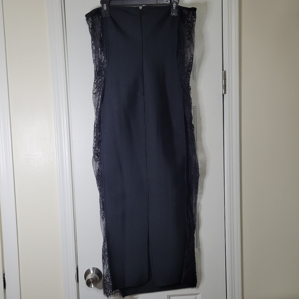 Fashion Nova Juliet Bandage Tube Strapless Stretch Lace Maxi Dress Black Size 1X - Picture 7 of 15
